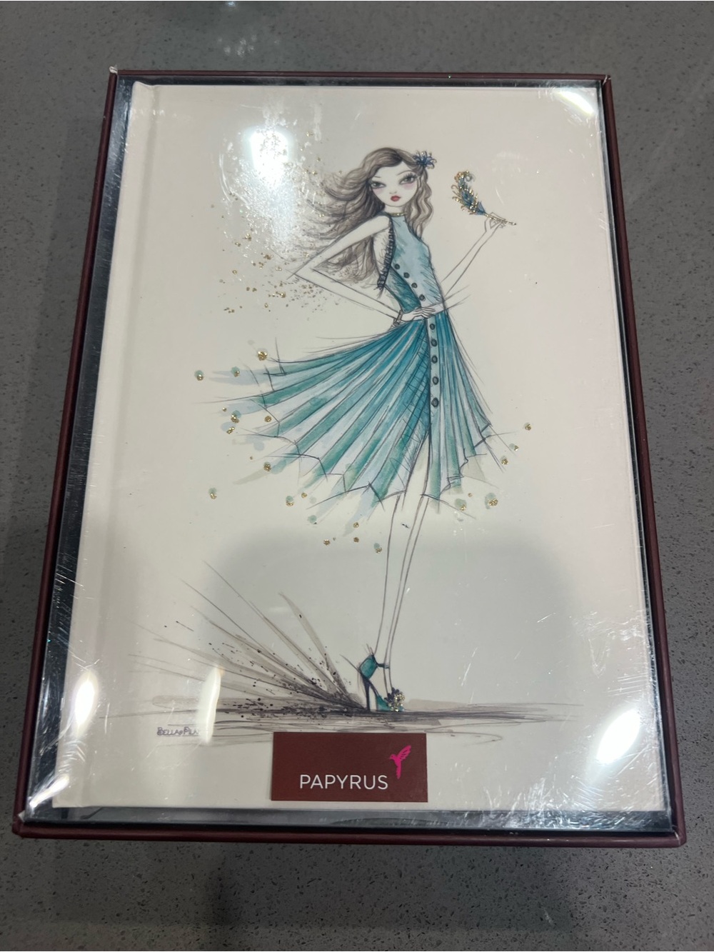 Bella Pilar Papyrus Teal Fashion Illustration Wall Art journal